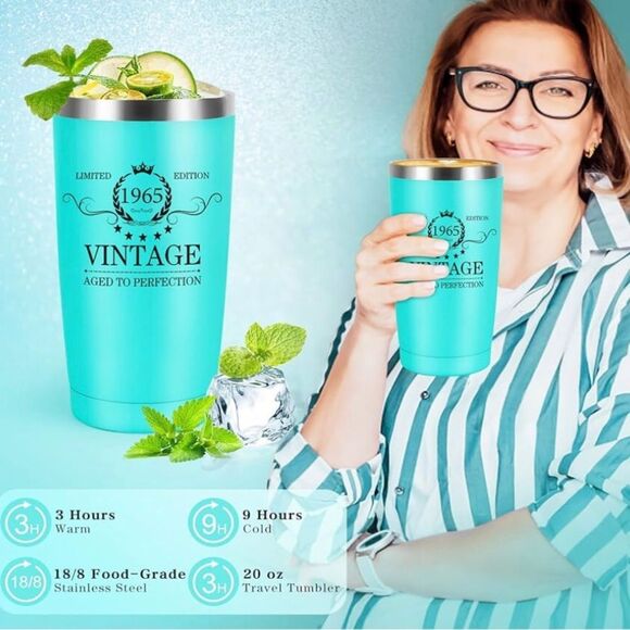 Aqua Blue Vintage Bath & Body Gift Set 60th birthday - Picture 3 of 6